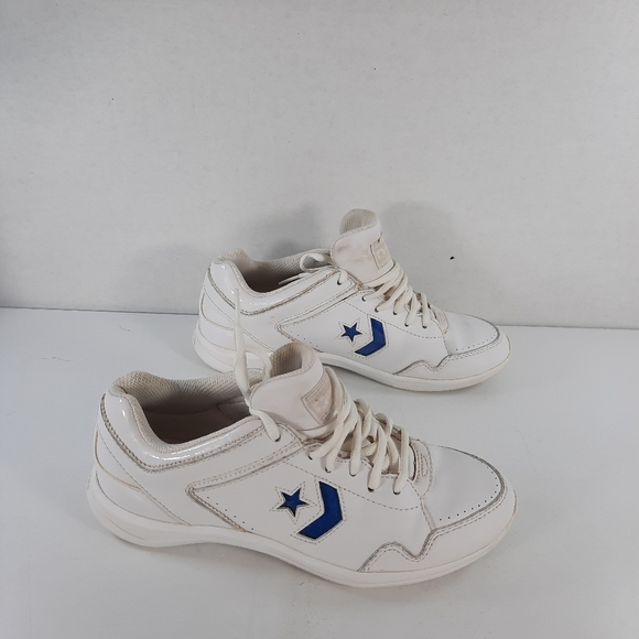 CONVERSE Womens 8.5 Pro White Leather Blue Logo - Picture 3 of 13